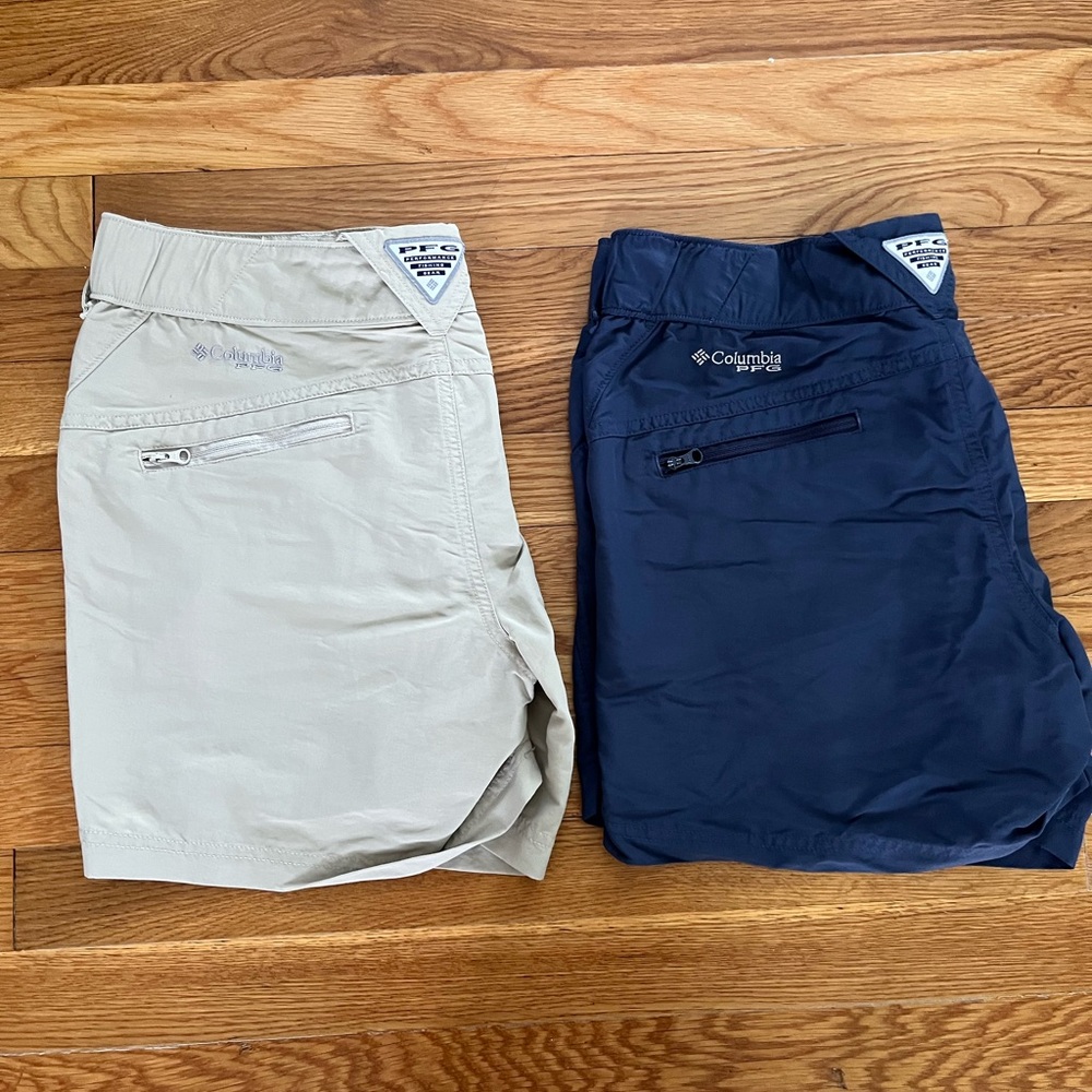 Columbia PFG Khaki and Navy Shorts Duo Women's Size Medium